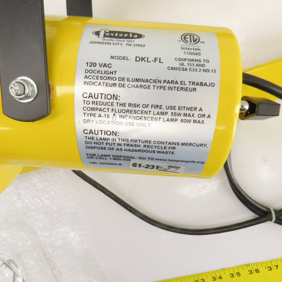 Fostoria 2YD19 DKL-FL DKL-40VA-FL-A Adjustable Dual Arm 40" Dock Light 120VAC