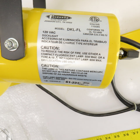 Fostoria 2YD19 DKL-FL DKL-40VA-FL-A Adjustable Dual Arm 40" Dock Light 120VAC
