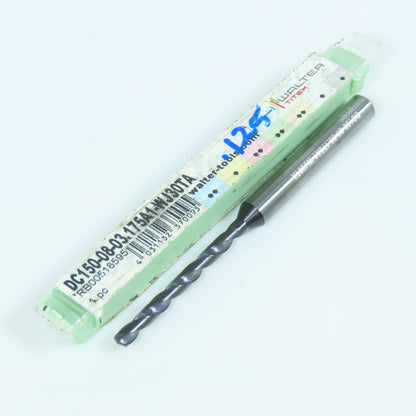 Walter DC150-08-08.175A1-WJ30TA 1/8" Carbide Drill Bit Coolant Thru 15/64" Shank