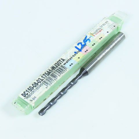 Walter DC150-08-08.175A1-WJ30TA 1/8" Carbide Drill Bit Coolant Thru 15/64" Shank
