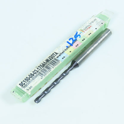 Walter DC150-08-08.175A1-WJ30TA 1/8" Carbide Drill Bit Coolant Thru 15/64" Shank