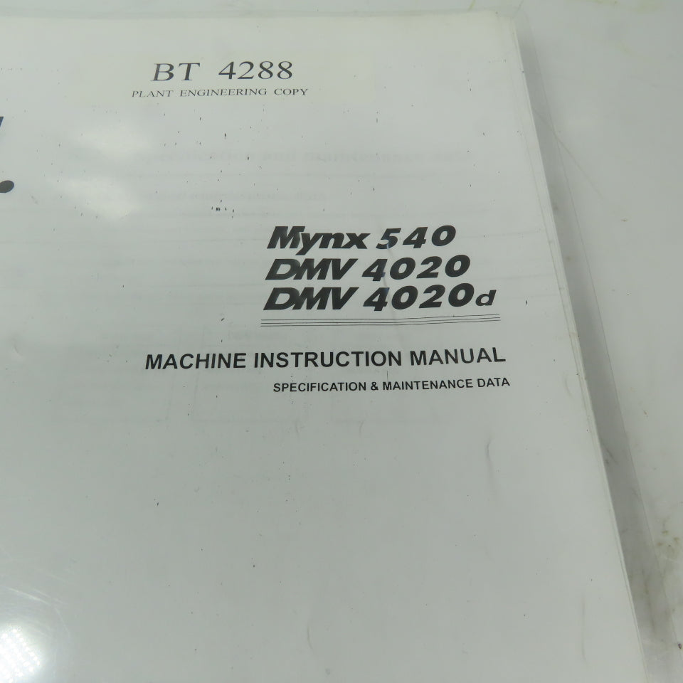 Doosan AV5EINE43 Vertical Machining Center Machine Operation Manual