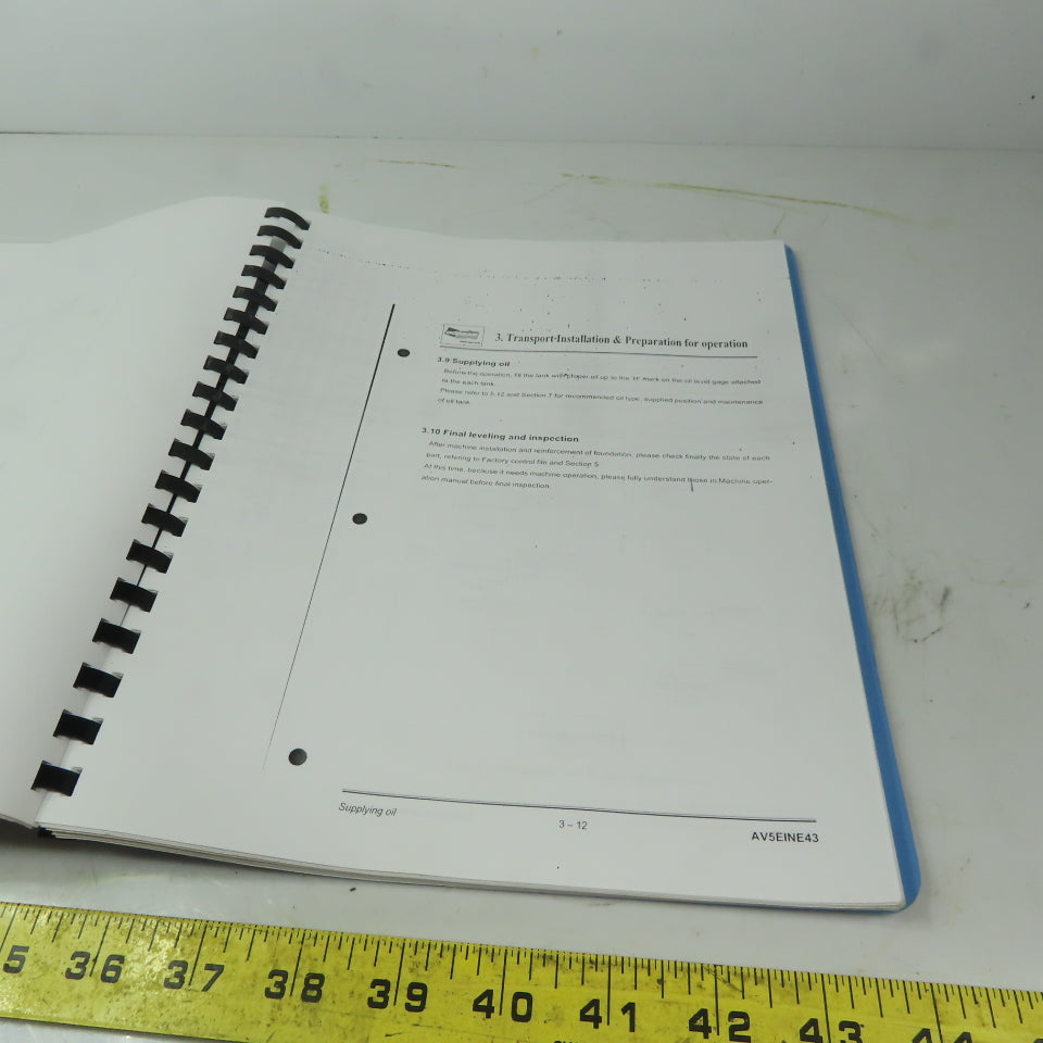 Doosan AV5EINE43 Vertical Machining Center Machine Operation Manual