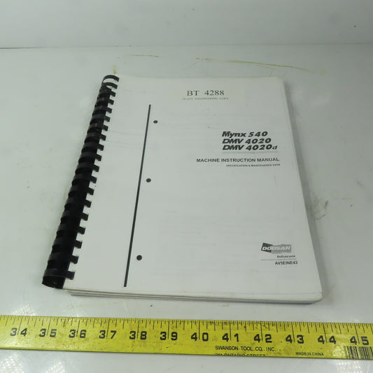 Doosan AV5EINE43 Vertical Machining Center Machine Operation Manual