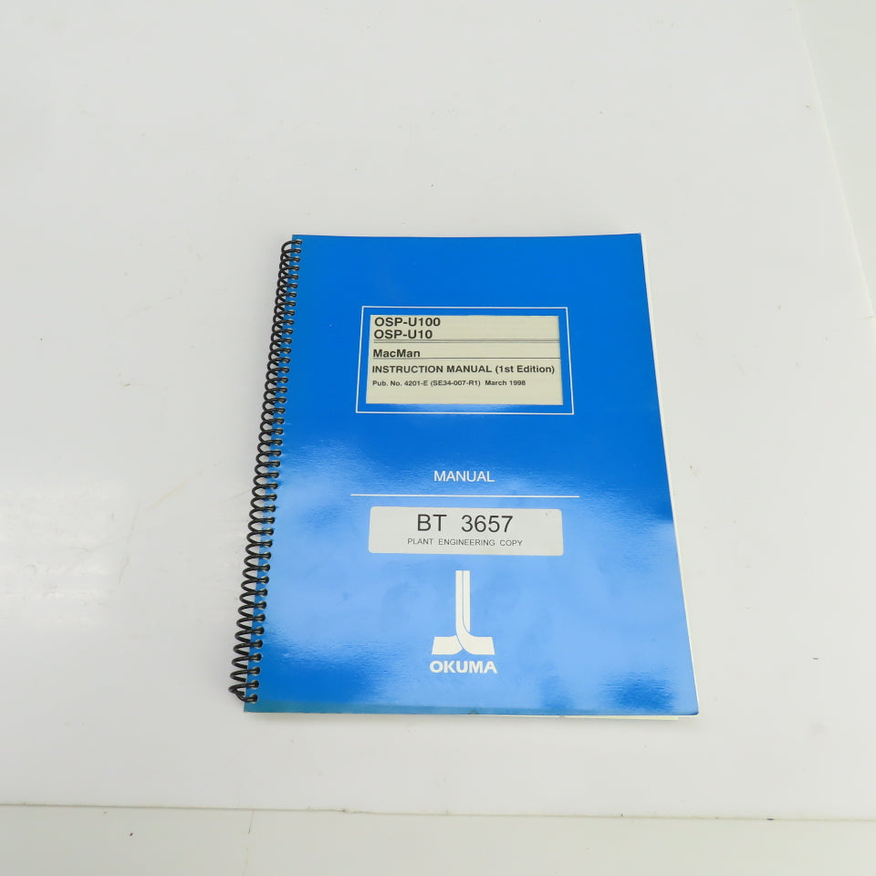 Okuma OSP-U100 OSP-U10 Instruction Manual Publication No. 4201-E (SE34-007-R1