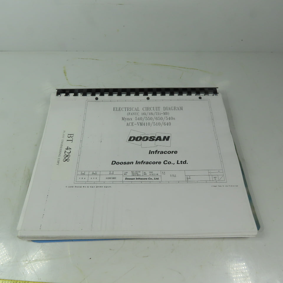 Doosan  Electrical Circuit Diagrams Mynx 500/550/650/540s Ace-VM410/510/640