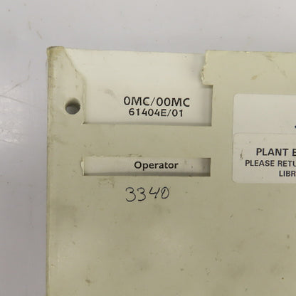 General Numeric 0MC 00MC 61404E/01 Operator Manual