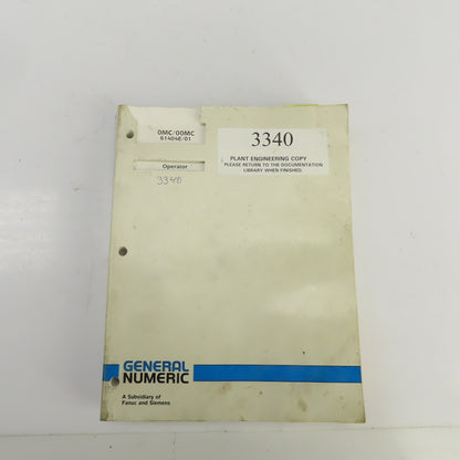 General Numeric 0MC 00MC 61404E/01 Operator Manual