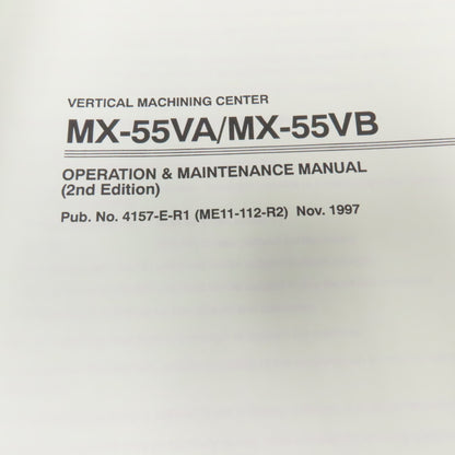 Okuma MX-55VA/VB CNC Machining Center Operation & Maintenance Manual