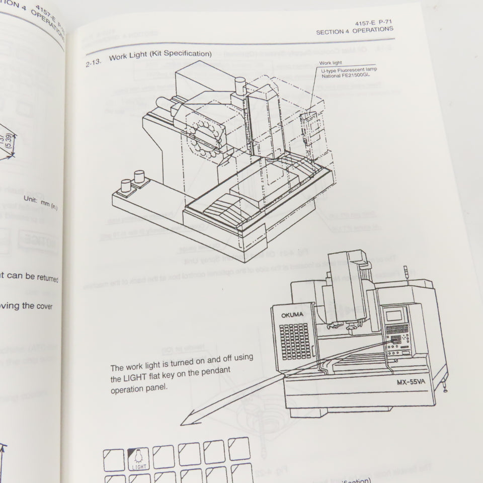 Okuma MX-55VA/VB CNC Machining Center Operation & Maintenance Manual