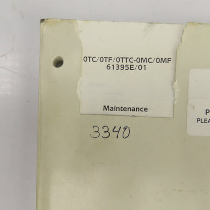 General Numeric 0TC / 0TF / 0TTC-0MC / 0MF 61395E/01 Maintenance Manual
