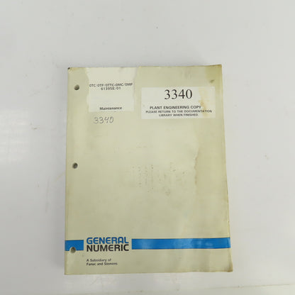 General Numeric 0TC / 0TF / 0TTC-0MC / 0MF 61395E/01 Maintenance Manual