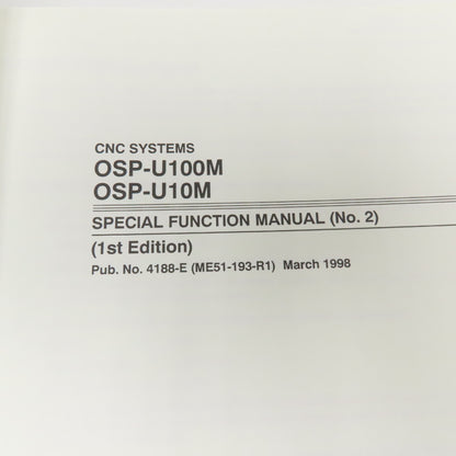 Okuma OSP-U100M OSP-U10M CNC Machining Center Special Functions Manual No.2