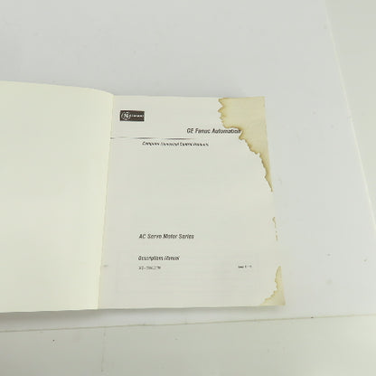 GE Fanuc Automation GFZ-65002E/06 AC Servo Motor Series Descriptions Manual