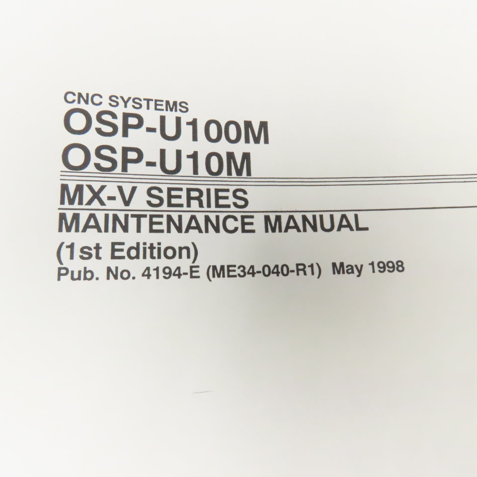 Okuma OSP-U100M OSP-U10M CNC Machining Center MX-V Series Maintenance Manual