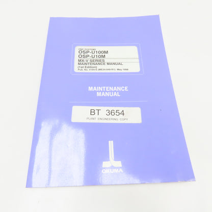 Okuma OSP-U100M OSP-U10M CNC Machining Center MX-V Series Maintenance Manual
