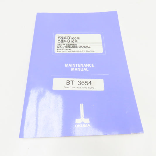 Okuma OSP-U100M OSP-U10M CNC Machining Center MX-V Series Maintenance Manual