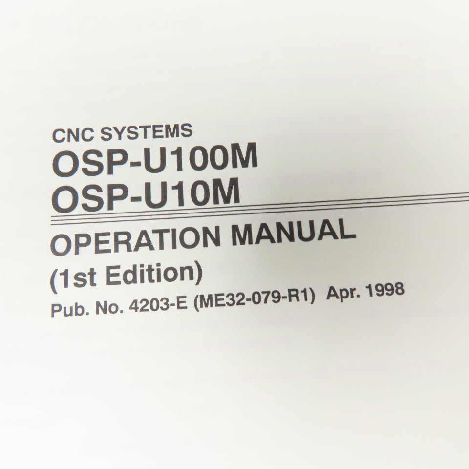 Okuma OSP-U100M OSP-U10M CNC Machining Center Operation Manual