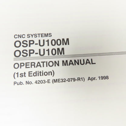Okuma OSP-U100M OSP-U10M CNC Machining Center Operation Manual