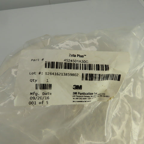 3M 4524501A30C Zeta Plus C Series Filter Cartridge 12" x 10-3/4" L 16 Cell
