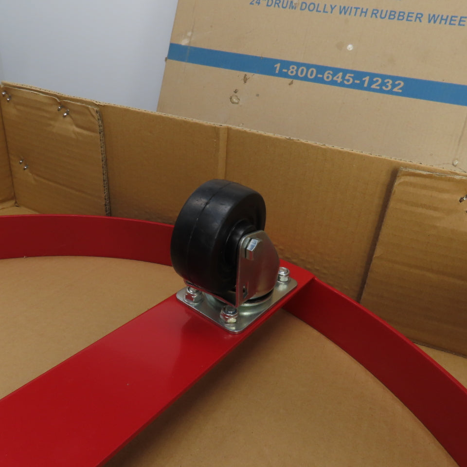Global Industries 233882 24" Steel Drum Dolly 600LBS Capacity W/Rubber Casters