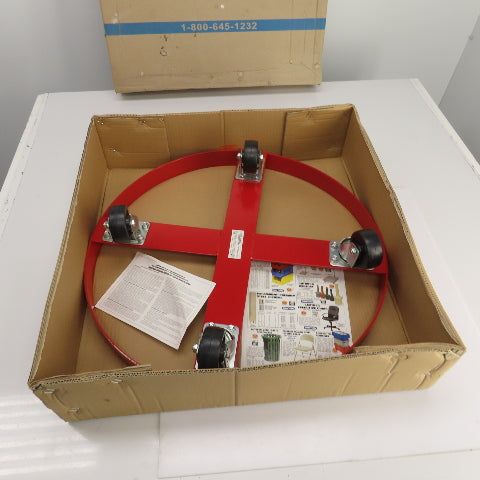 Global Industries 233882 24" Steel Drum Dolly 600LBS Capacity W/Rubber Casters