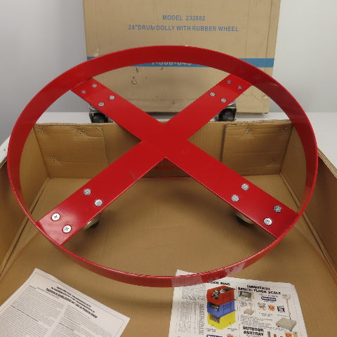 Global Industries 233882 24" Steel Drum Dolly 600LBS Capacity W/Rubber Casters
