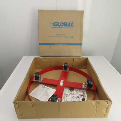 Global Industries 233882 24" Steel Drum Dolly 600LBS Capacity W/Rubber Casters