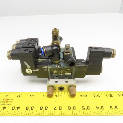 AVS M22-2/5-1/4 2 Way Pneumatic Valve Bank 1/4" NPT 110V Coil