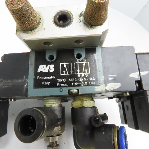 AVS M22-2/5-1/4 2 Way Pneumatic Valve Bank 1/4" NPT 110V Coil