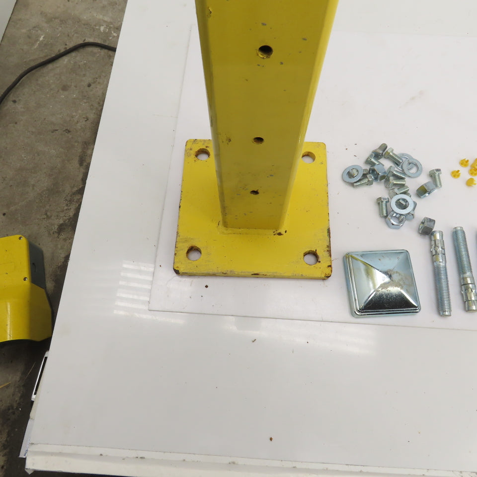 Single Column Steel Bolt-Down Safety Post For Guard Rail 42-3/4" OAH W/Hardware