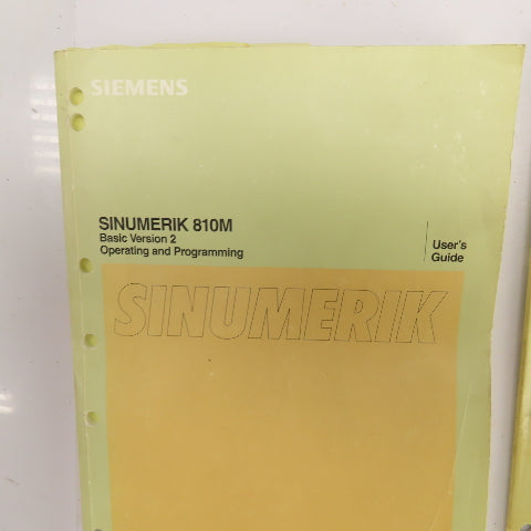 Siemens Sinumerik 810 810M Operating & Programming Manual W/Instr. Manual Lot/2