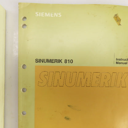 Siemens Sinumerik 810 810M Operating & Programming Manual W/Instr. Manual Lot/2