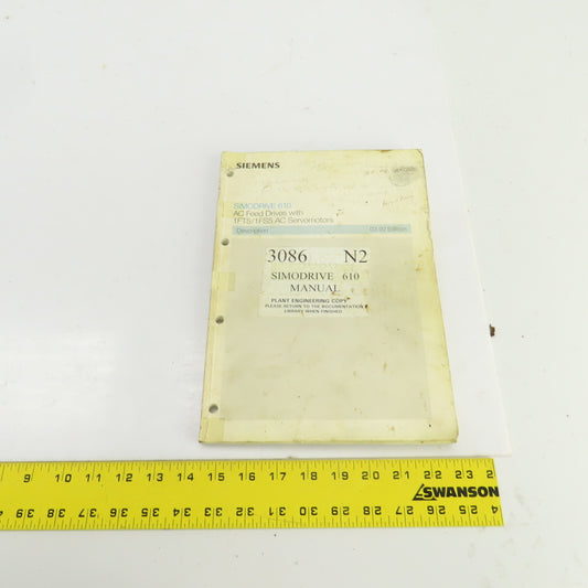 Siemens Simodrive 610 AC Feed Drives W/1FT5/1FS5 AC Serco Motors Manual 03.92