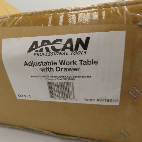 Arcan AWT8019 28 x 19" Deluxe Work Table Adj. Height 34 To 48" W/Drawer & Wheels