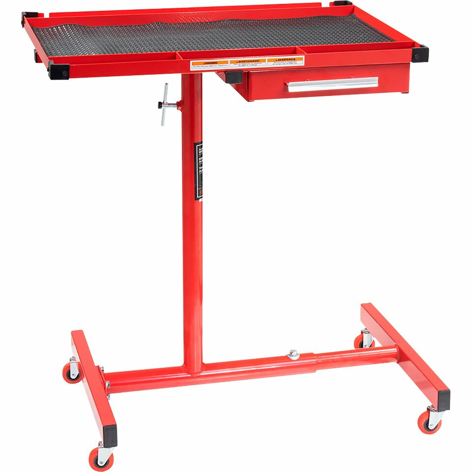 Arcan AWT8019 28 x 19" Deluxe Work Table Adj. Height 34 To 48" W/Drawer & Wheels
