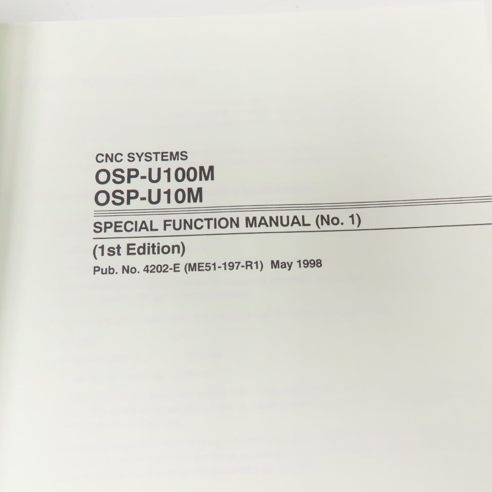 Okuma OSP-U100M OSP-U10M No. 4202-E Special Functions Manual