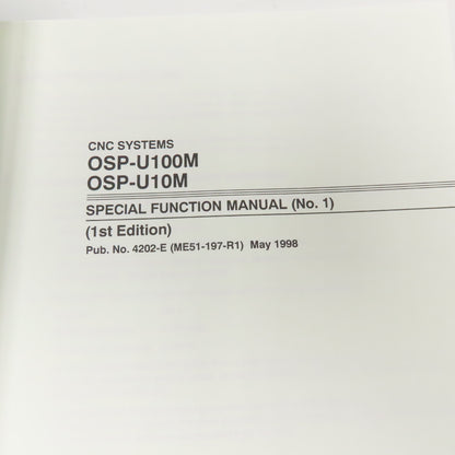 Okuma OSP-U100M OSP-U10M No. 4202-E Special Functions Manual