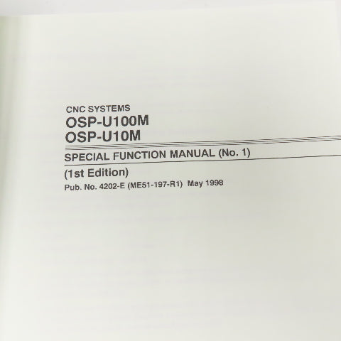 Okuma OSP-U100M OSP-U10M No. 4202-E Special Functions Manual