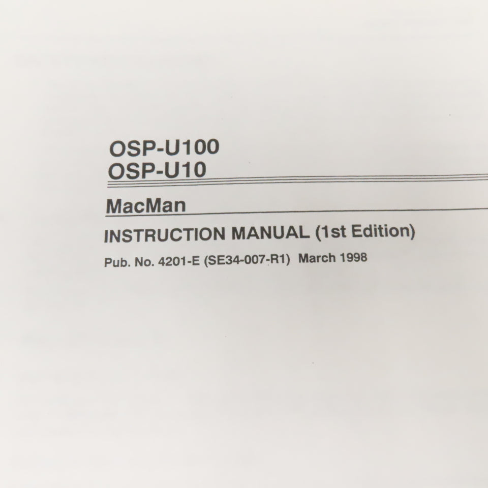 Okuma OSP-U100 OSP-U10 4201-E Instruction Manual MacMan