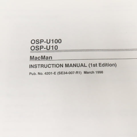 Okuma OSP-U100 OSP-U10 4201-E Instruction Manual MacMan