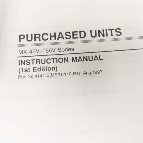 Okuma MX-45V/55V 4144-E Purchased Units Instruction Manual