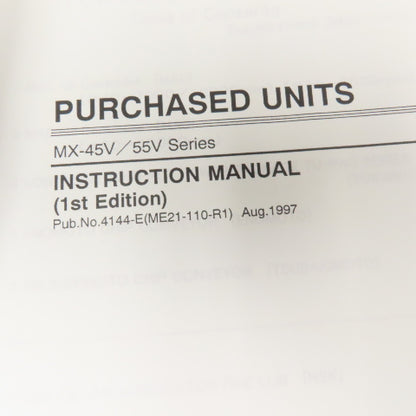 Okuma MX-45V/55V 4144-E Purchased Units Instruction Manual