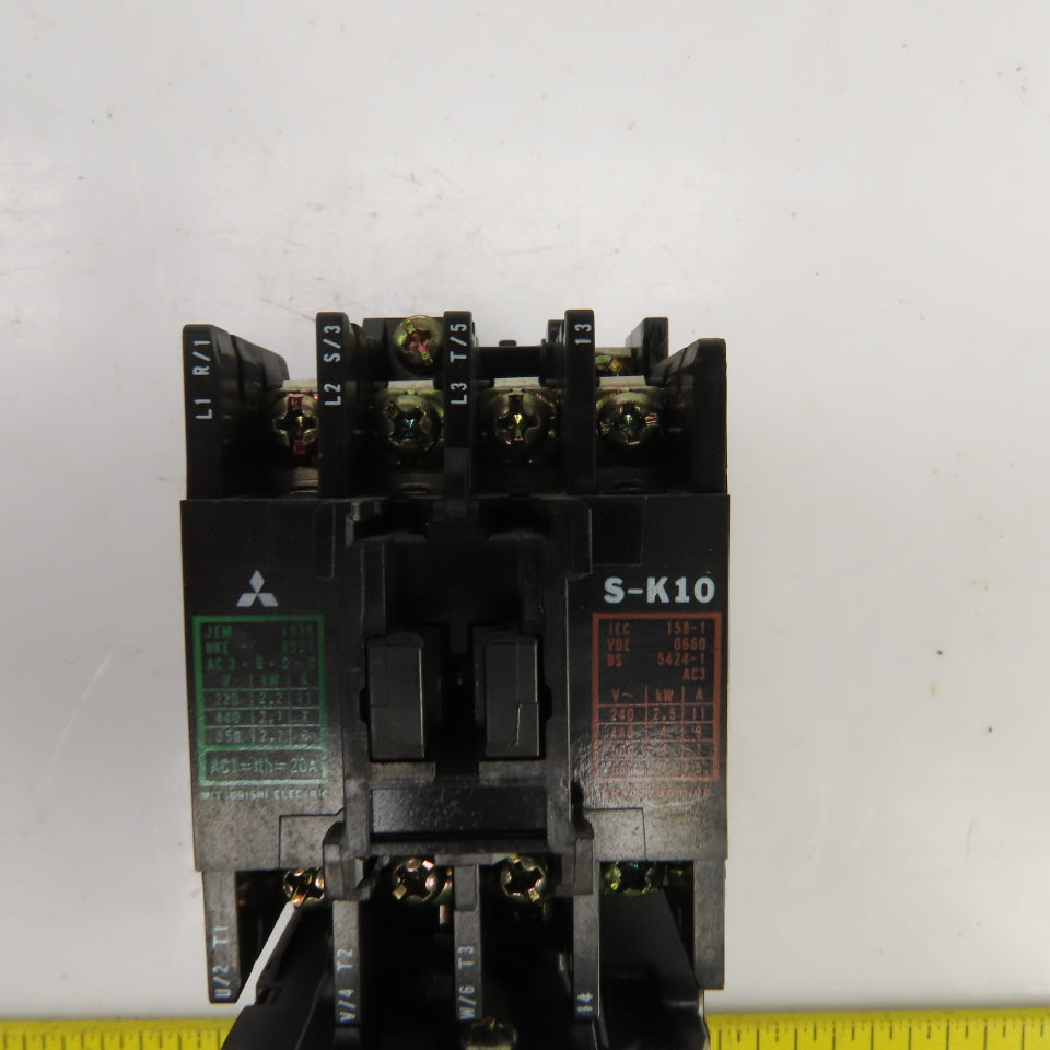 Mitsubishi S-K10 11A 220-550V Starter 100V Coil W/Overload TH-K12AB 1.7-2.5A