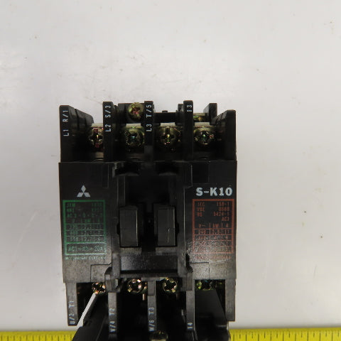 Mitsubishi S-K10 11A 220-550V Starter 100V Coil W/Overload TH-K12AB 1.7-2.5A