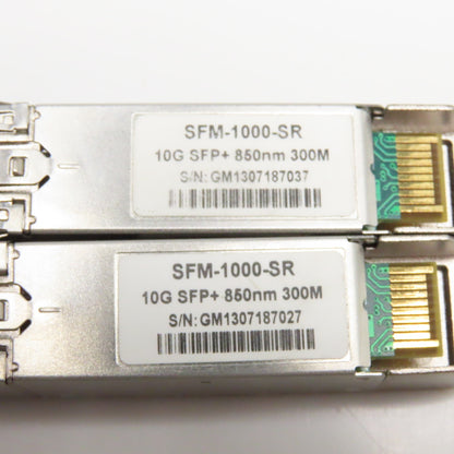 SFM-1000-SR Multimode Transceiver 10G SFP+850nm 300M Lot Of 2