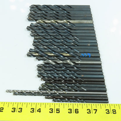 Misc. 3/16", 11/64", 25/64" High Speed Steel Drill Bit Lot of 28
