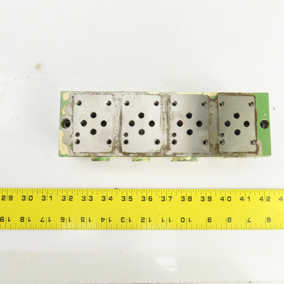 4-Port 4-Spot Hydraulic Steel Manifold Valve Block 1/2" NPT In