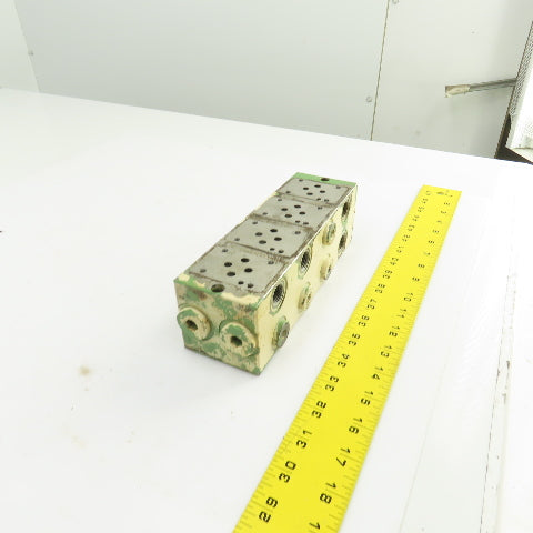 4-Port 4-Spot Hydraulic Steel Manifold Valve Block 1/2" NPT In