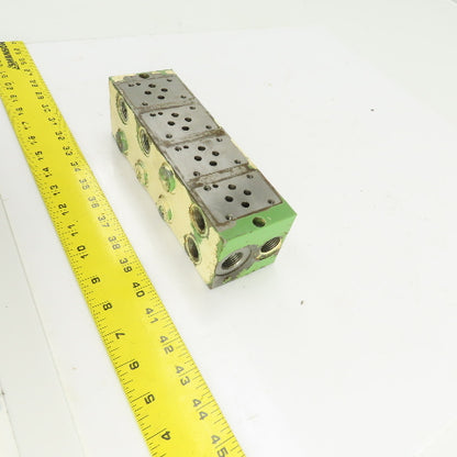 4-Port 4-Spot Hydraulic Steel Manifold Valve Block 1/2" NPT In